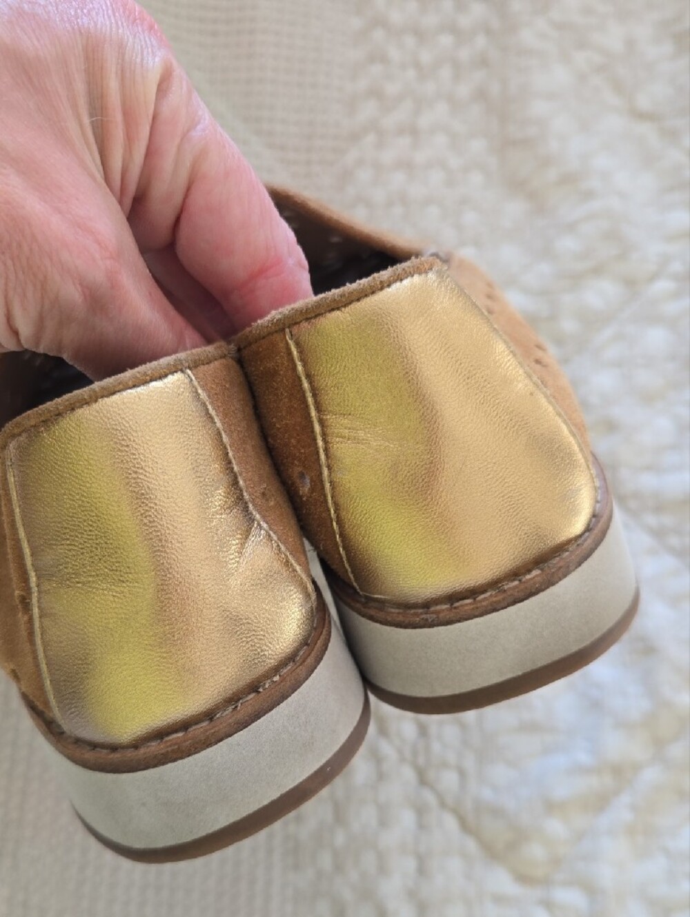 Johnston & Murphy Tan Suede Perforated Slip-On Loafers Normcore Minimalist 8M - Picture 3 of 9